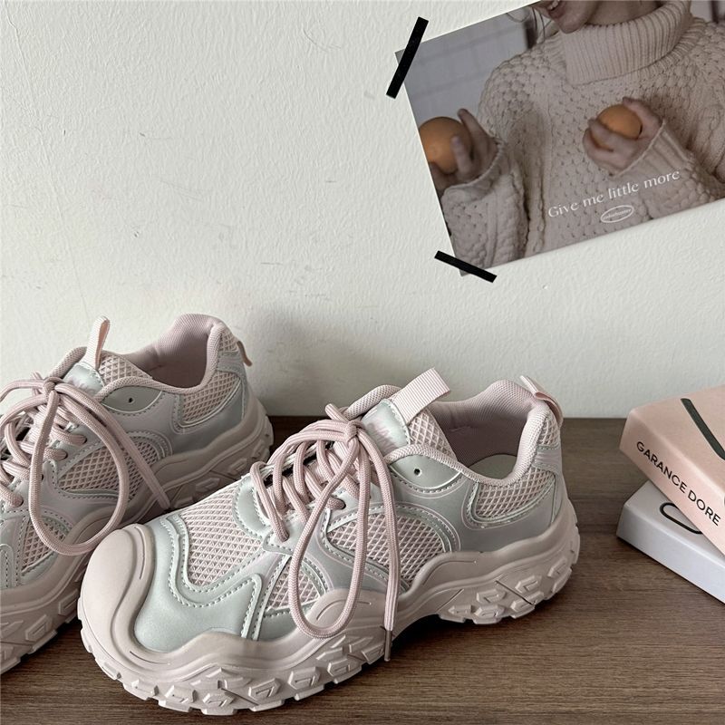 Damen Sportliche Sneakers mit atmungsaktiver Netzoberfläche und gepolsterter Sohle EB
