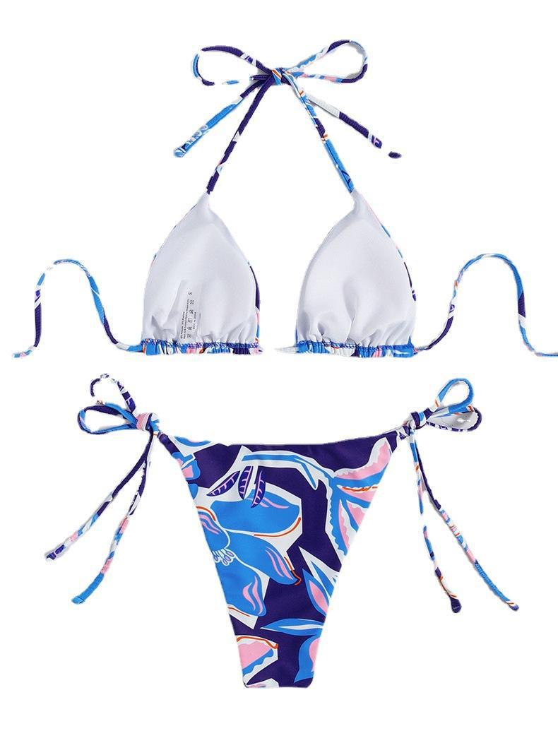 Damen Triangel-Bikini mit traumhaftem Blumendesign und raffinierten Schnürdetails EB