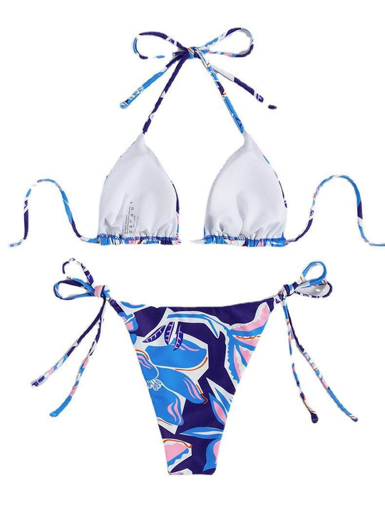Damen Triangel-Bikini mit traumhaftem Blumendesign und raffinierten Schnürdetails EB