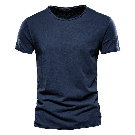 Herren nan leichtes Baumwolljersey Kurzarmshirt mit V-Ausschnitt und schmaler Passform EB