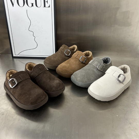 Damen Gemütliche Clogs mit weichem Futter und modischem Schnallenverschluss EB