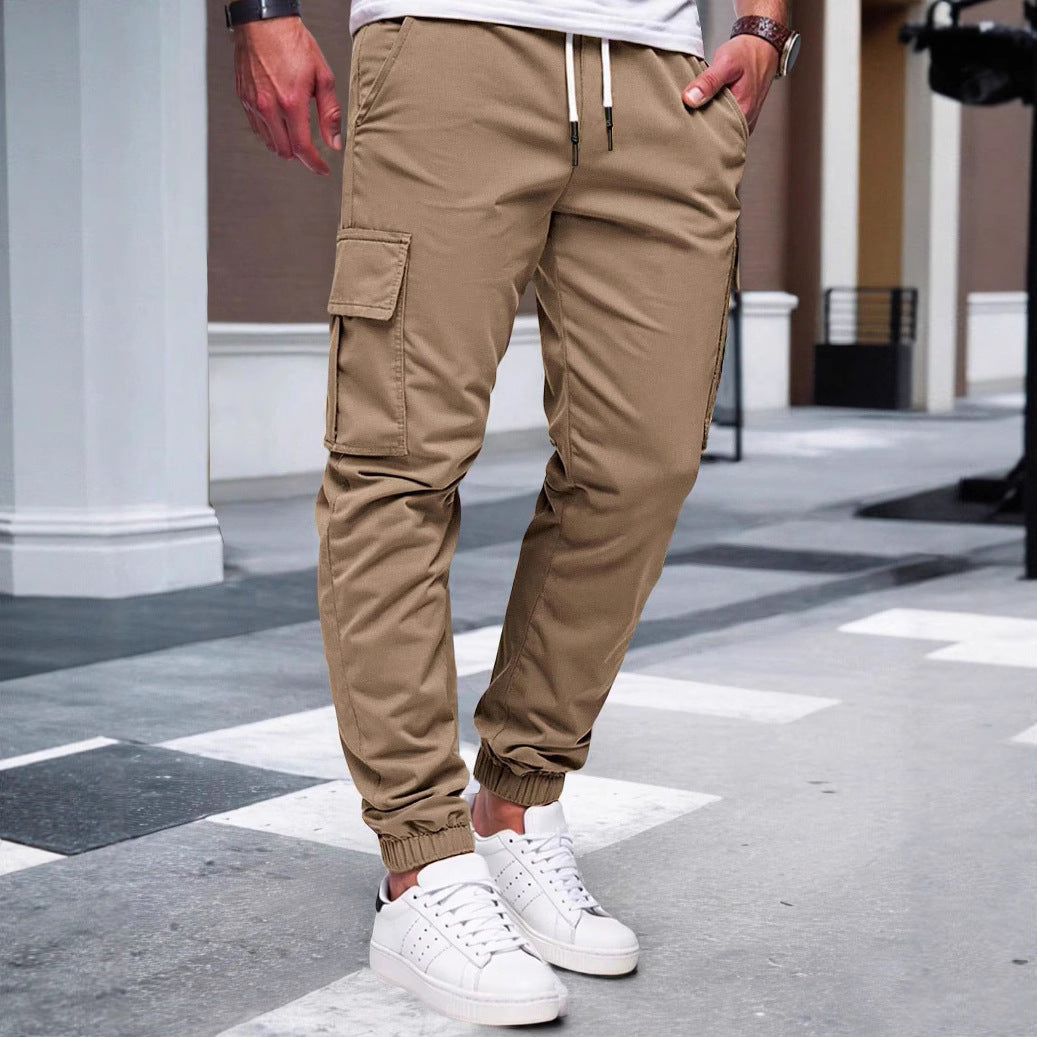 Herren Cargo-Hose mit elastischem Bund und multifunktionalen Taschen EB