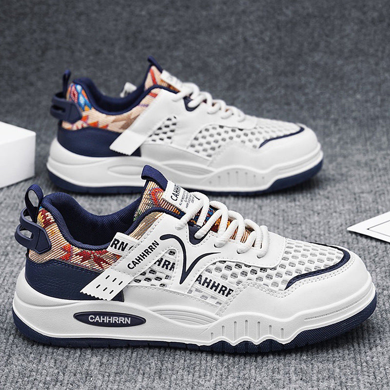 Unisex modische Mesh-City-Sneaker mit gewebtem Fersenmuster, gepolsterter Achillessektion und stoßdämpfender Plateau-Laufsohle EB