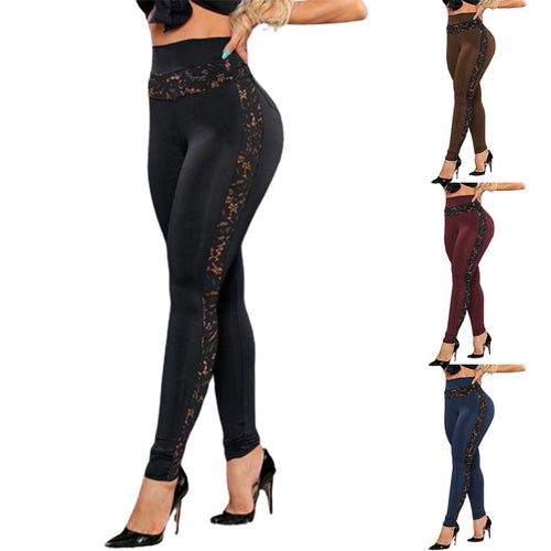 Damen Leggings mit modischem Muster und hohem Bund EB