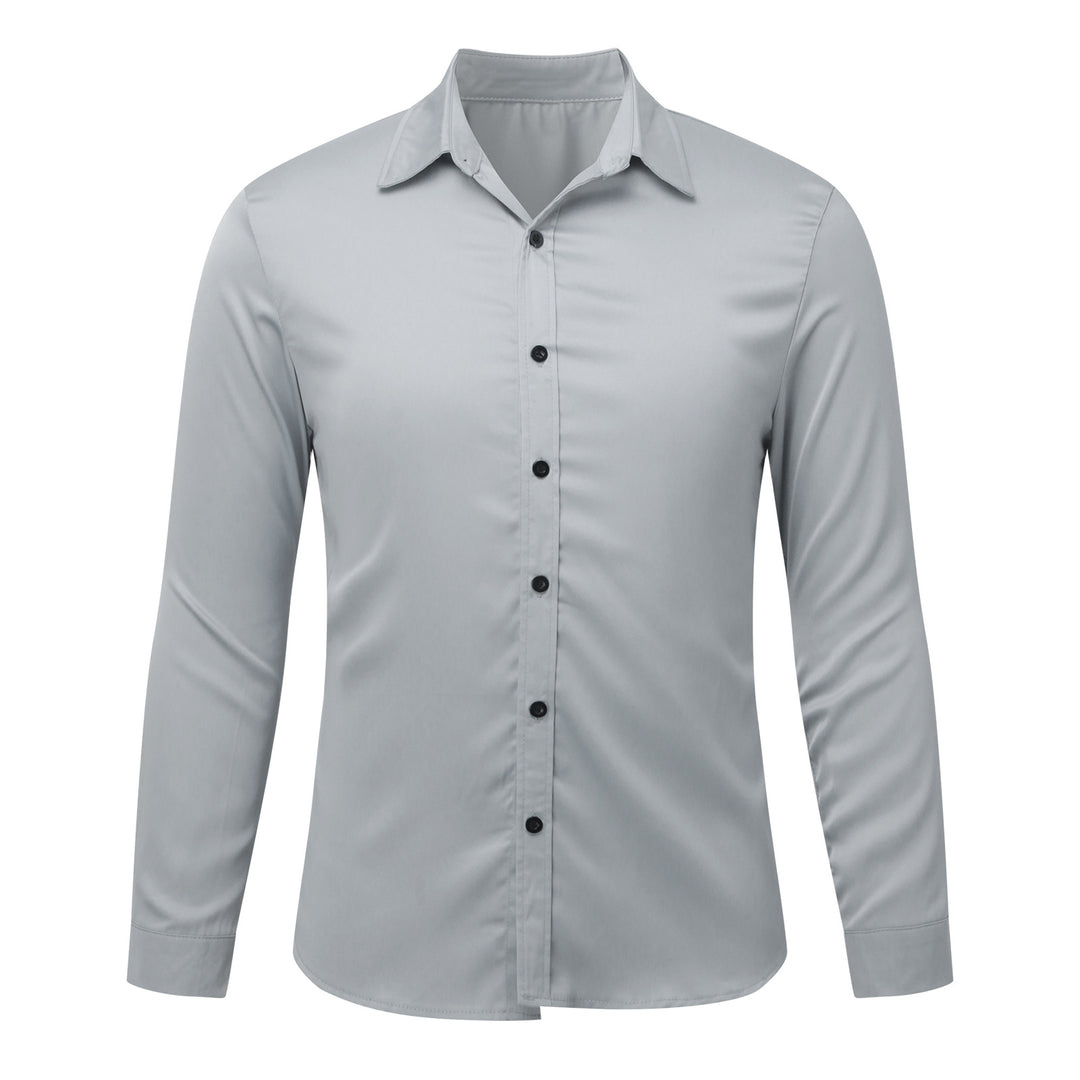 Herren Elegantes Langarmhemd aus feinem Stoff EB