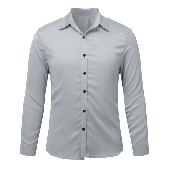 Herren Elegantes Langarmhemd aus feinem Stoff EB