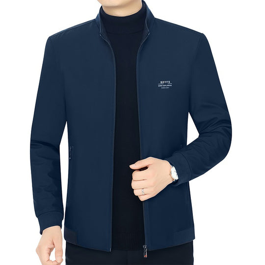 Herren Stehkragen-Übergangsjacke mit wärmendem Kunstfell-Innenfutter EB