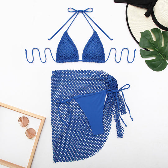 Damen Bikini-Set mit innovativem Netzdesign und trendigem Wickelrock EB