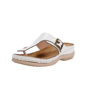 Damen Komfortable Zehentrenner-Sandalen mit eleganter Schnallenverzierung EB
