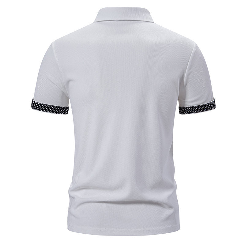 Herren Poloshirt mit modischem Kragen und kontrastierenden Ärmeln EB