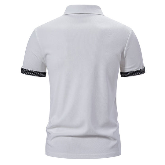 Herren Poloshirt mit modischem Kragen und kontrastierenden Ärmeln EB