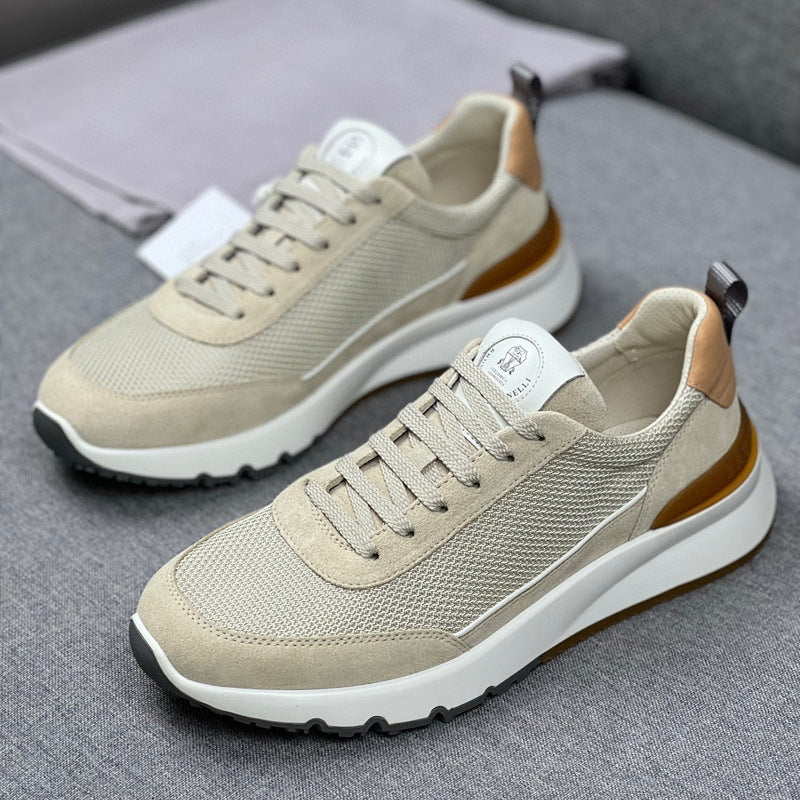 Damen modische Sneakers mit atmungsaktiver Mesh-Oberfläche und eleganten Akzenten EB