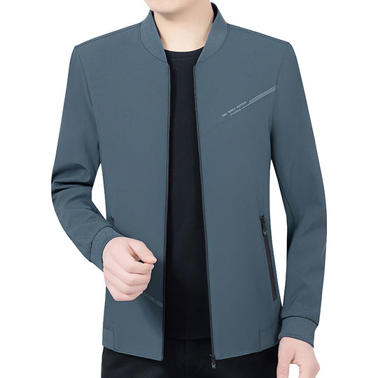 Herren Leichte Softshell-Traveljacke mit Stehkragen und Reißverschluss EB