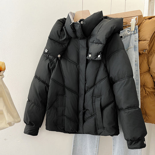 Damen modische pufferjacke mit hohem Kragen und praktischen Taschen EB