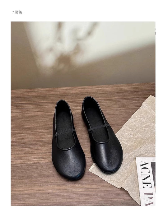 Damen feine Ballerinas mit elastischem Fesselband EB