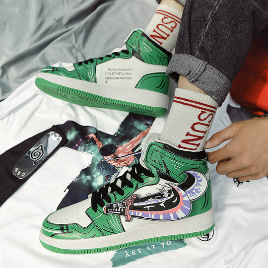 Damen Sportliche High-Top Sneakers mit auffälligem grafischem Design EB
