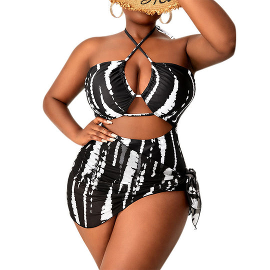 Damen Bikini-Set mit modischem Wickeldetail und hohem Beinausschnitt EB