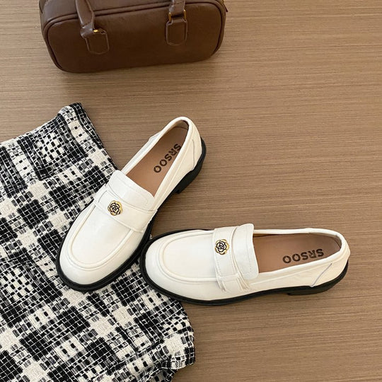 Damen elegante Mokassins mit dekorativer Schnalle EB