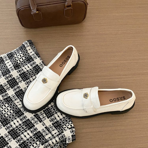 Damen elegante Mokassins mit dekorativer Schnalle EB