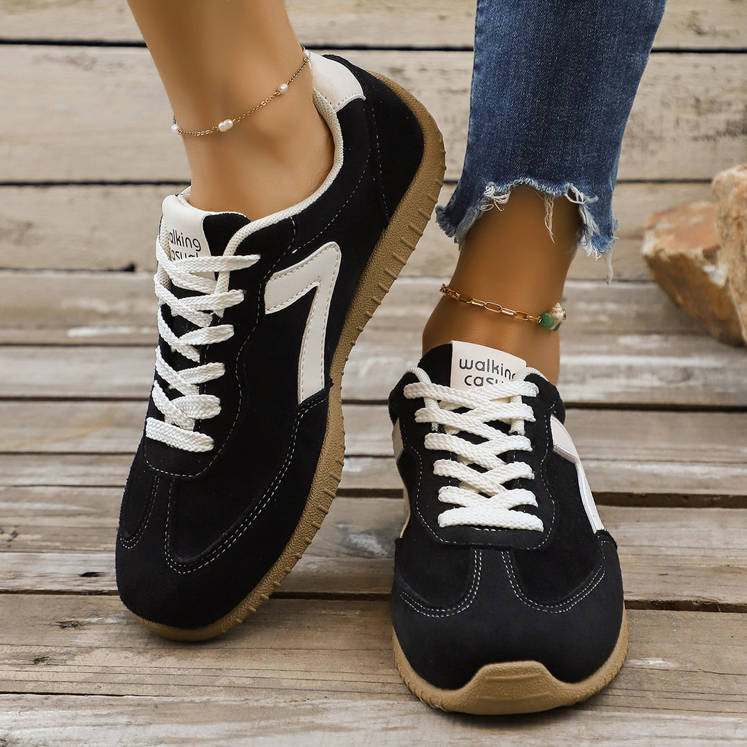 Damen Veloursleder-Optik Casual-Sneaker mit ergonomischer Komfortsohle EB