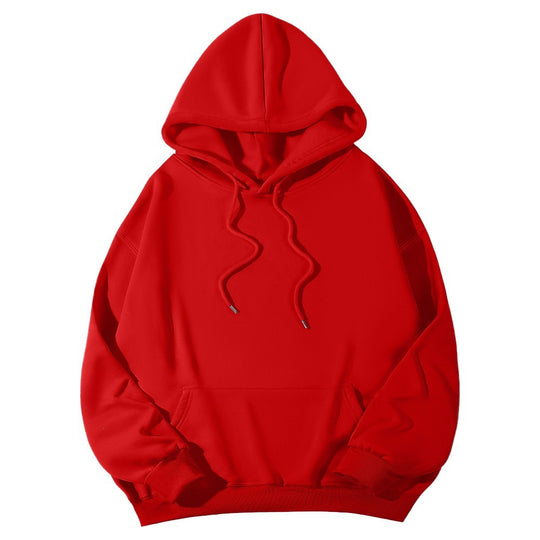 Unisex minimalistischer Kapuzenpullover mit verlängertem Rücken und Kängurutasche EB