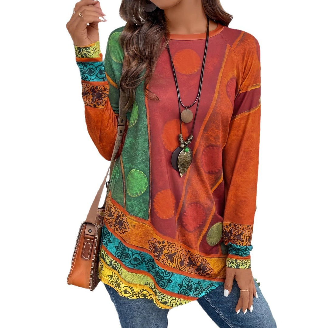 Damen Kunstvoll gestaltetes Langarmshirt EB