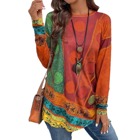 Damen Kunstvoll gestaltetes Langarmshirt EB