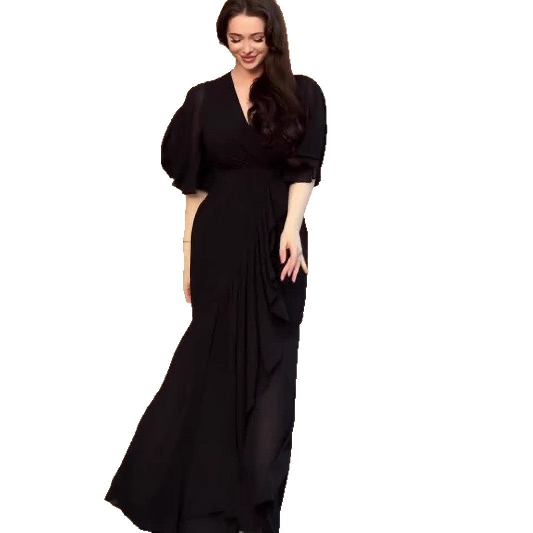 Damen Elegantes Maxikleid mit fließendem Schnitt und raffinierten ärmellosen Akzenten EB