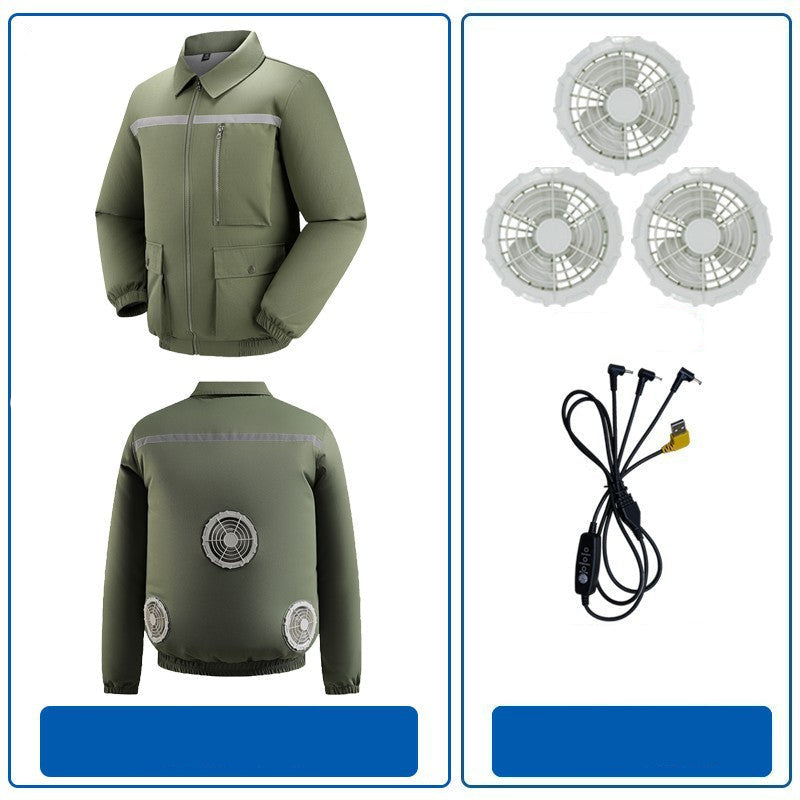Herren nan belüftete Arbeitsjacke mit integrierten Lüftern, USB-Stromanschluss und reflektierenden Einsätzen EB