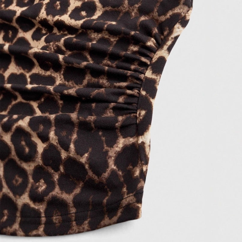 Damen Cut-Out Top mit Leo-Muster EB