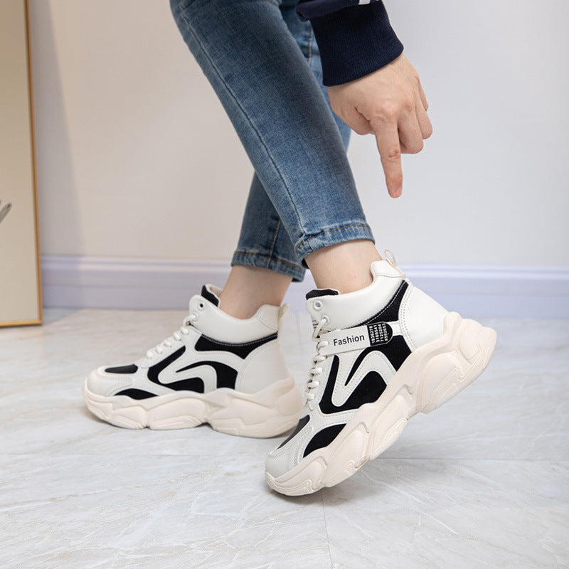 Damen modische High-Top Sneakers mit verstärktem Sohlenprofil und atmungsaktiver Obermaterialstruktur EB
