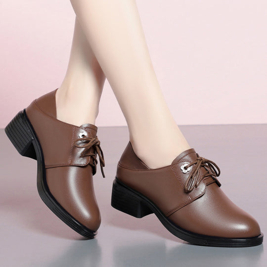 Damen Elegante Schnürschuhe mit Blockabsatz und modischem Detail EB