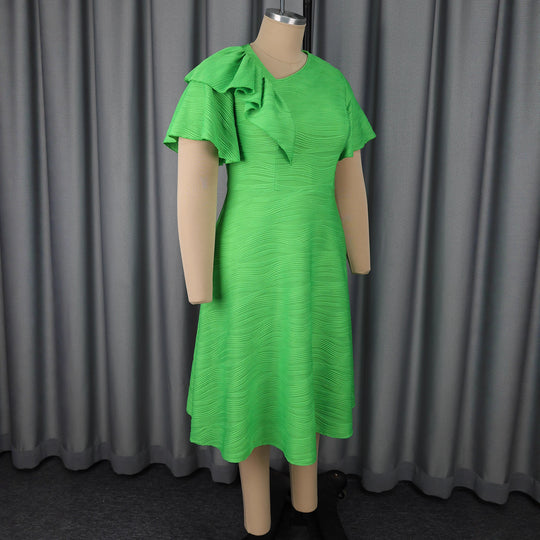 Damen elegantes Midikleid mit Rüschen-Details EB