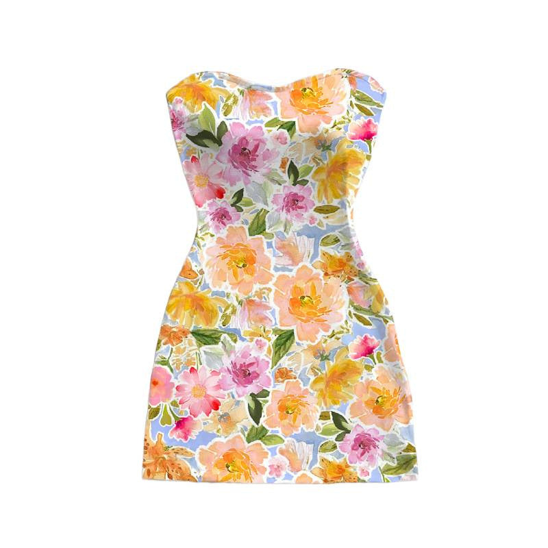 Damen Sommerliches Maxikleid mit floralem Motiv und figurbetonter Silhouette EB