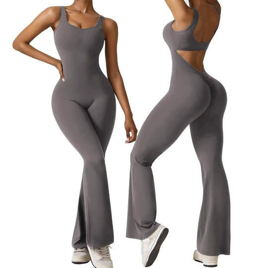 Damen Sportlicher Jumpsuit mit angeschnittenem Schnitt und trendy Cut-Outs EB