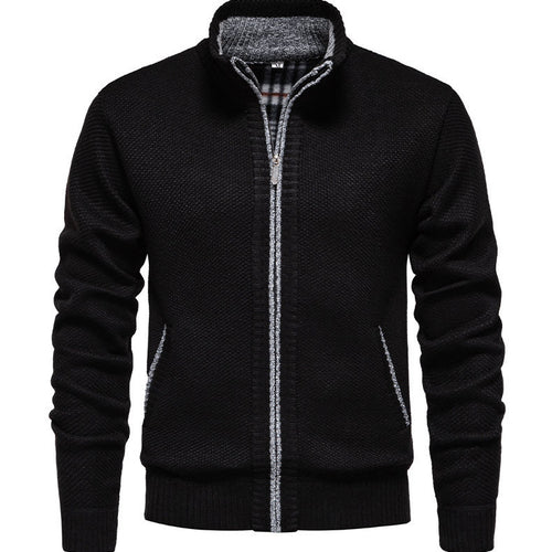Herren sportliche Strickjacke mit Stehkragen EB