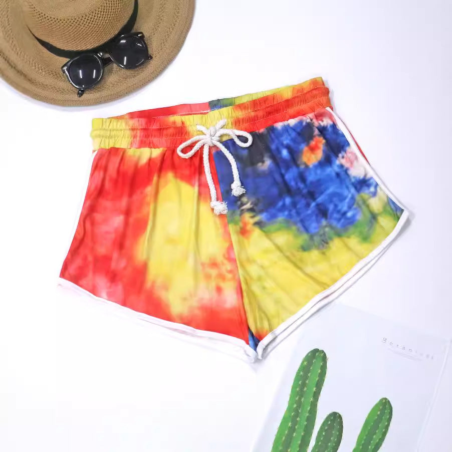 Damen lässige Badeshorts mit kreativem Farbverlauf EB