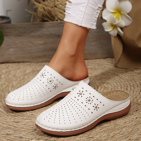 Damen Clogs mit floralem Muster und dekorativen Akzenten EB