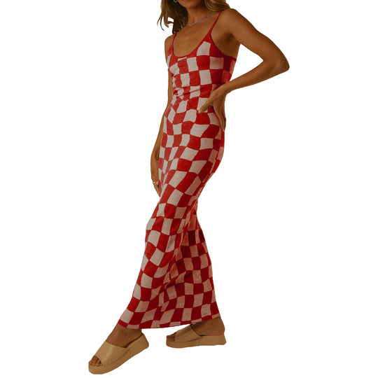 Damen Designer-Midi-Kleid mit stilvollem Grafikmuster EB