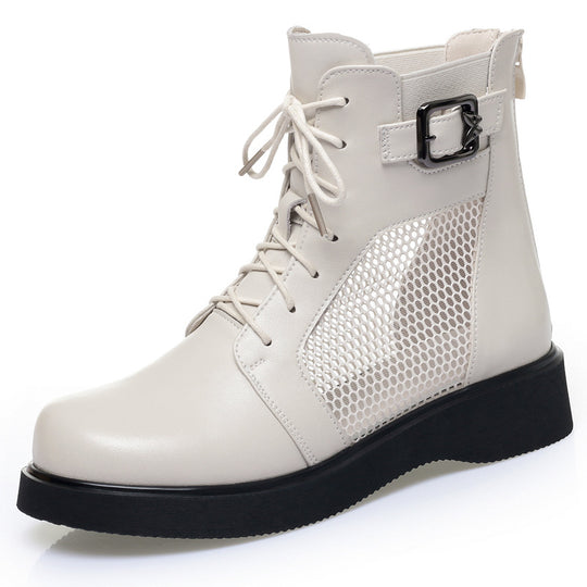 Damen Modische Schnürstiefeletten mit Netzdetail und komfortabler Sohle EB