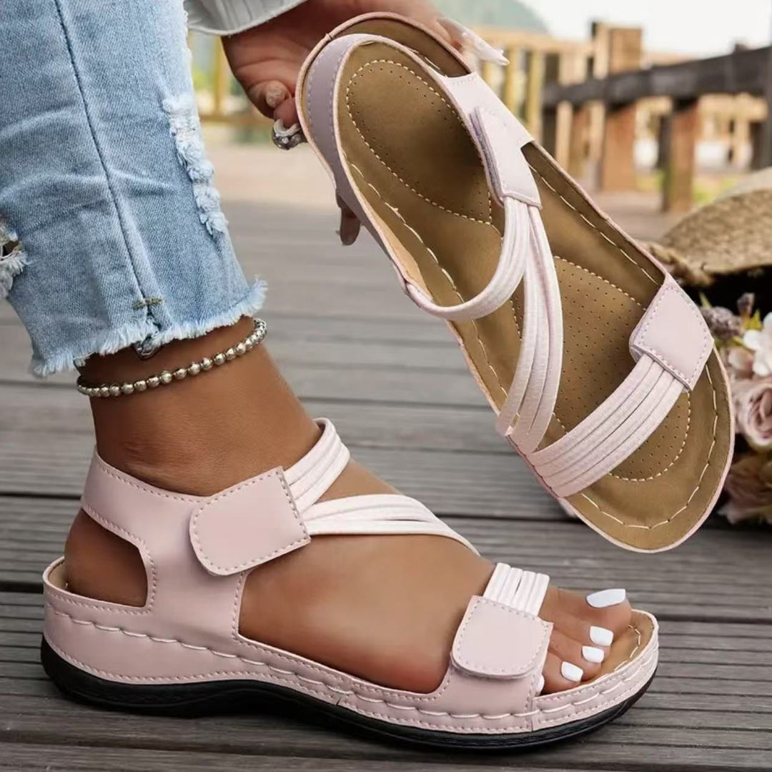 Damen bequeme Sandalen mit ergonomischem Riemen-Design EB