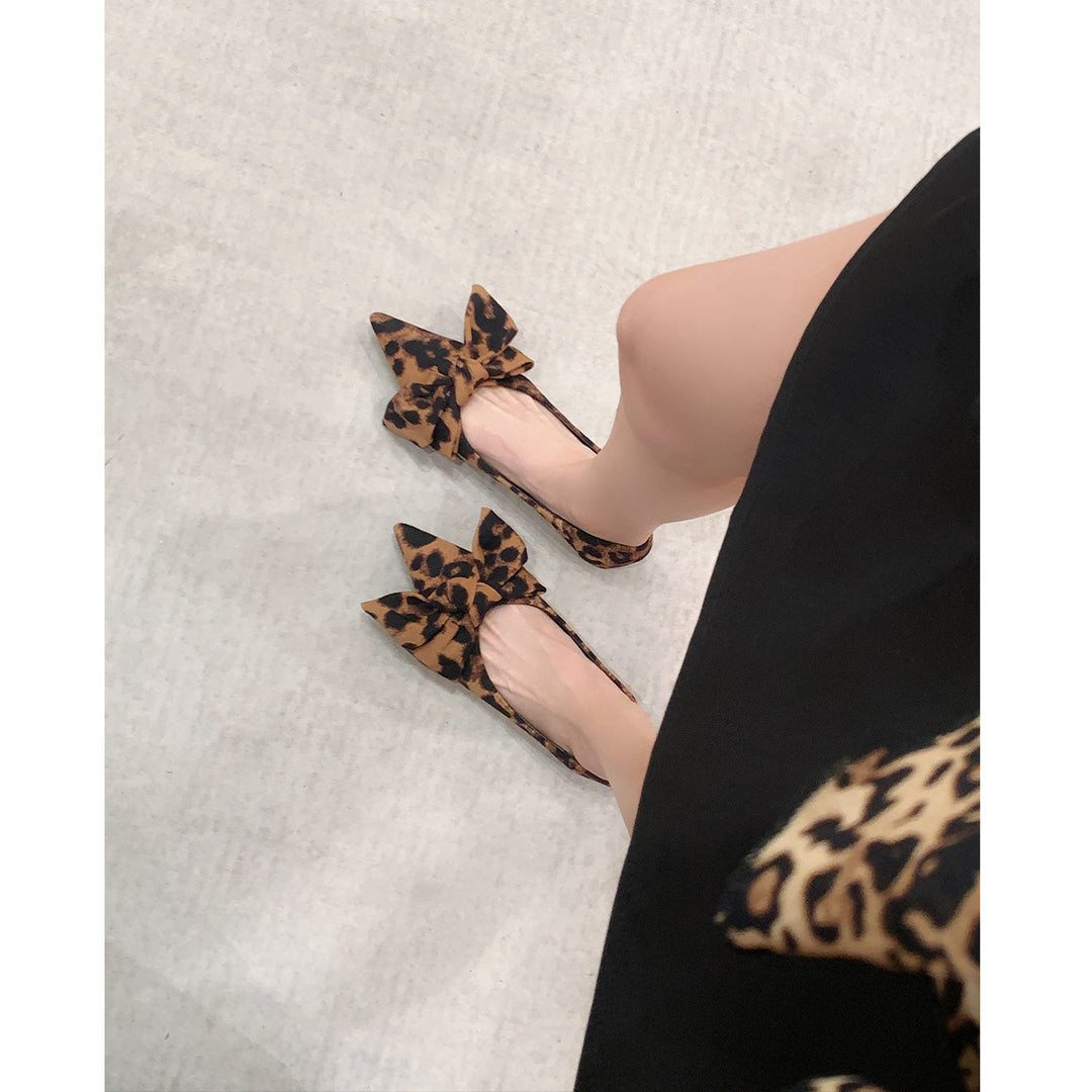Damen Ballerinas mit stilvollem Karomuster und eleganter Schleifenapplikation EB