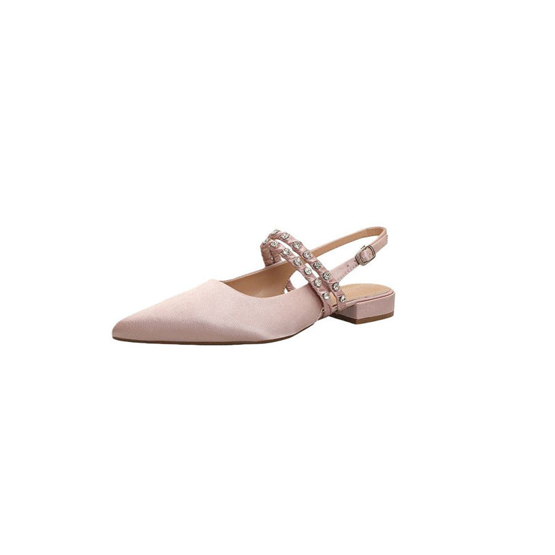 Damen elegante Slingback Ballerinas mit zierlichem Schmuckdetail EB