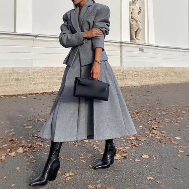 Damen Oversized Wollblazer im Smart-Casual-Stil EB
