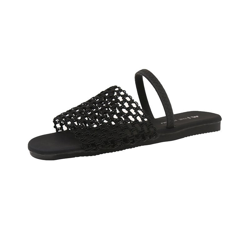 Damen offene Mules mit dekorativem Netzdesign EB