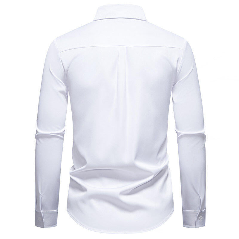 Herren Elegant besticktes Langarmhemd EB