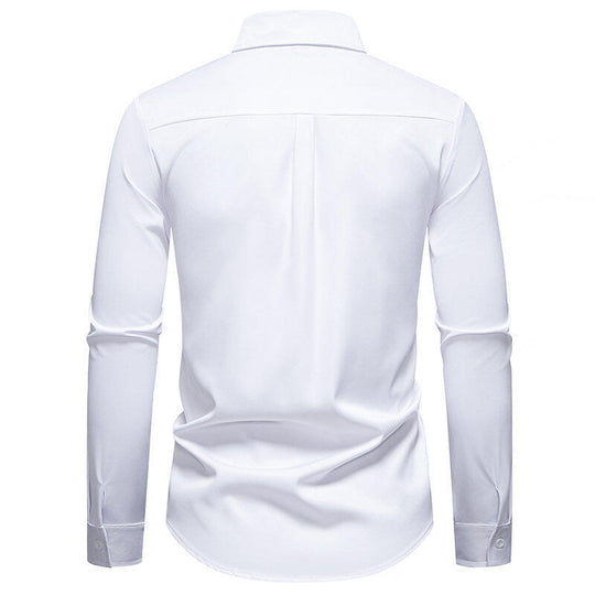 Herren Elegant besticktes Langarmhemd EB