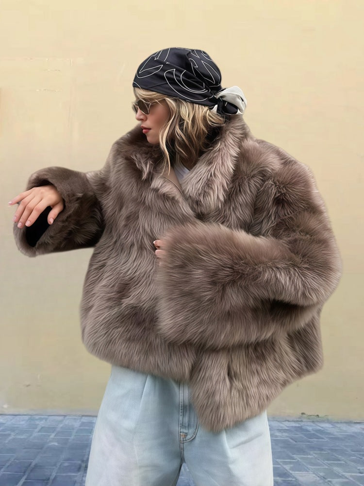 Damen Luxus Kunstpelzjacke EB