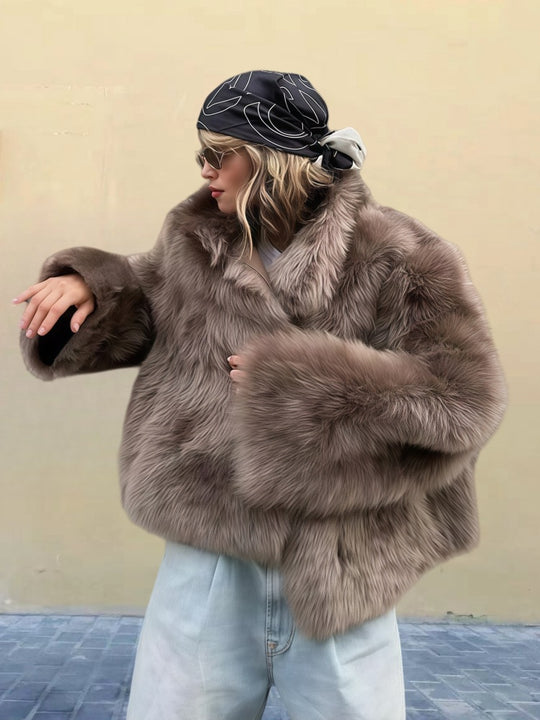 Damen Luxus Kunstpelzjacke EB