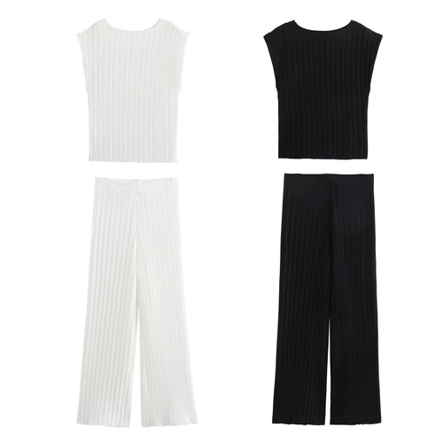 Damen Plissierte Hochwasserhose EB